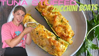 AMAZING TUNA STUFFED ZUCCHINI BOATS