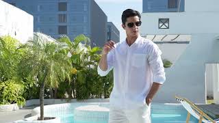 Men‘s Henley Shirt Cotton Linen with Pocket - WHITE