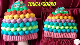 TOUCA/GORRO INFANTIL EM CROCHE TAMANHO 4 A 7 ANOS PASSO A PASSO