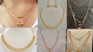 Gold short necklace collections|| neclace in less grams|| #shortnecklace #goldnecklace