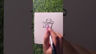 Drawing a Cowboy with Numbers 1-10😱#shorts #drawing #easy