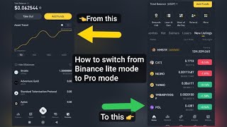 How to switch your BINANCE account from LITE mode to PRO mode