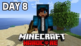 Surviving 100 DAYS On A Deserted Island In Hardcore Minecraft - Day 8