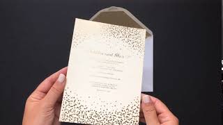 Gold confetti invite