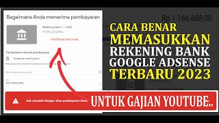 CARA MEMASUKAN NOMOR REKENING KE GOOGLE ADSENSE - TERBARU 2023, DIBAHAS SECARA LENGKAP SEMUA BANK