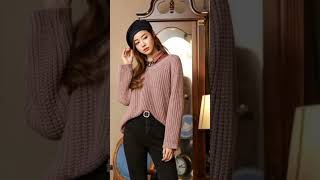 Korean Jeans Top design For Winter 2023 | Best Sweater For Jeans| Trendy Girls Outfit|#koreanfashion