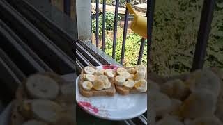 #shorts Sunday Morning Breakfast ll Banana sandwich with boild Egg 😋