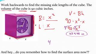 Working backwards from volume to find missing dimensions of prisms and cylinders