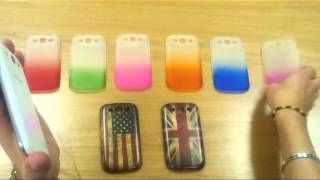 Custodia rigida plastic case samsung s3 trasparente bicolore e bandiera