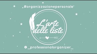 L'arte delle liste - WEBINAR COMPLETO