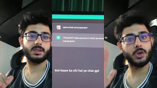 @CarryMinati roasting Chatgpt on Instagram story | Funny Hindi Chat gpt @CarryisLive| 29.04.2023