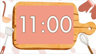 11 Minute Timer with Relaxing Music for Classroom | Fun Alarm and Flashing Zeros at End