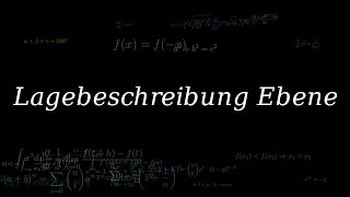 Ebenen im Raum - Lagebeschreibung