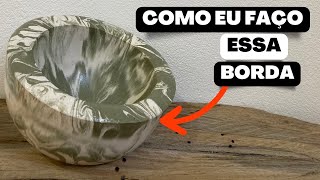 VENHA VER como eu faço essa borda com esse efeito na ARGAMASSA ACIII BRANCA | Peça de Cimento