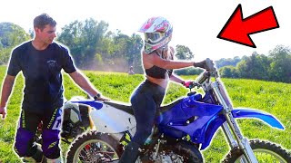 Girls First Time Riding Yz125 2-stroke...SHE'S IN LOVE!!