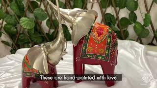 Colourful Elephant Set with bells for Haldi & Mehendi Decor