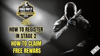 HOW TO REGISTER TEAM IN STAGE 2 CODM WORLD CHAMPIONSHIP & CLAIM FREE REWARDS | HINDI