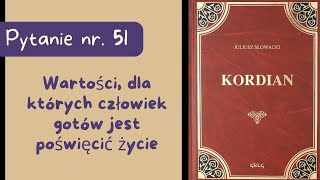 Matura ustna: Wartości, dla których człowiek gotów jest poświęcić życie. Kordian Słowackiego