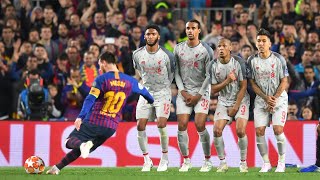 Messi's free kick v Liverpool