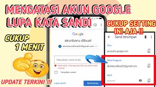 CUMA 1 MENIT | CARA MENGEMBALIKAN AKUN GOOGLE YANG LUPA KATA SANDI 2022 | Akun Google Lupa Password