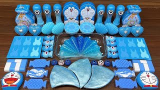 BLUE DORAEMON I Mixing random into Clear Piping Bags Slime I Relax with videos💕