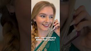 She is damn 🔥 || Foreigners speaking Gujarati || Her Gujarati is better than Yours 😁|| #shortvideo