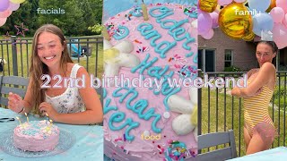 22nd birthday weekend 🧁💕 | facials, pool days & birthday haul