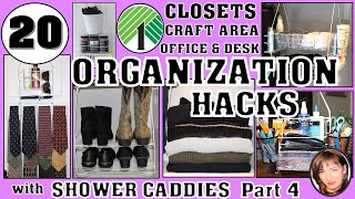 20 DOLLAR TREE ORGANIZATION HACKS FOR CLOSETS, CRAFTS AND DESK | DOLLAR TREE CADDY HACKS PART 4!!