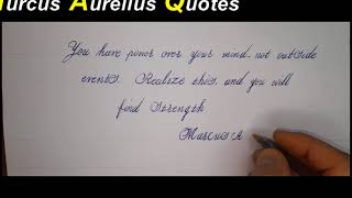 Handwriting /Calligraphy/Murcus Aurelius Quotes(part1)