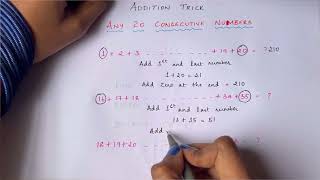 Addition Trick | Aptitude Question | Addition Aptitude Question | Math Trick