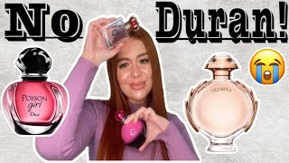 PERFUMES QUE NO ME DURAN DE MI COLECCIÓN 😭 | LOS MÁS POBRES EN DURACIÓN AUNQUE DUELA!