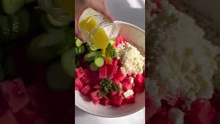 How to make Watermelon Cucumber Salad! 🍉🥒