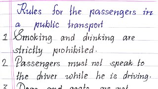 Rules For the Passenger in a Public Transport || Writeology TV