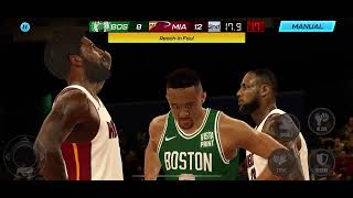 Miami Heat vs Boston Celtics 2013 Finals Lebron James poster dunk