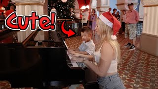 Adorable piano duet with a cute kid! #christmas