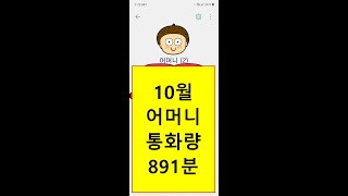 어머니와 효 )))))  10월 어머니와 총 통화량은 891분,  14시간 51분입니다