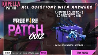 Free Fire Patch Quiz || All Questions With Answers || Kapella Patch || Free Fire || Mr. King ||