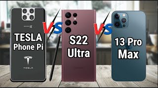 Tesla Phone Pi vs Iphone 13 Pro Max vs Samsung Galaxy S22 Ultra Full Comparison price