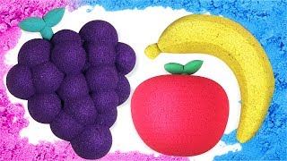 Making the Grape, Apple and Banana. with Kinetic Sand, Mad Mattr, Play-doh.