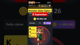 Hamster Kombat Daily Cipher today 8 September | Hamster daily cipher today | daily cipher hamster