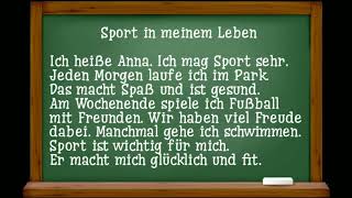 Учимся читать на немецком языке. Рассказ о спорте (перевод в описании)