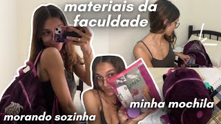 ORGANIZANDO minha mochila da FACULDADE | arrumando e mostrando meus materiais!💕