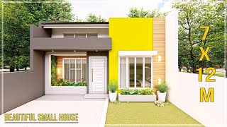 Desain Rumah KPR Minimalis Cantik 7x12 m, 2 Kamar Tidur & Carport