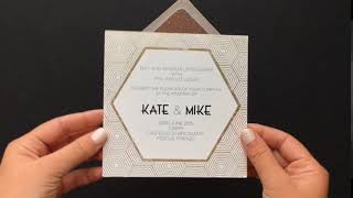 Digital gold foiled invite