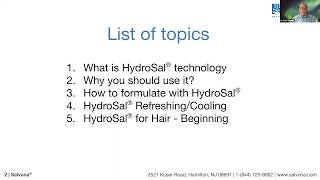 HydroSal® March 23 Webinar Introduction - March 23, 2020