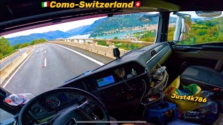 Pov Truck Driving Como🇮🇹-🇨🇭Switzerland |Gopro Video 24 just Wow!