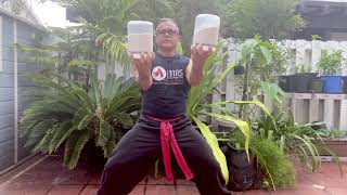 Kung Fu Conditioning While On Quarantine. Jars and Horse Stance Training