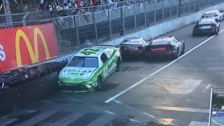 John Hunter Nemechek HUGE Airborne Tire Barrier Crash - 2024 NASCAR Chicago Street Course