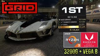 GRID 2019 Benchmark & Gameplay | Ryzen 3 3200G + Vega 8 Graphics