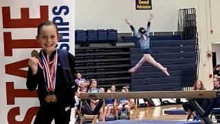 🥇Gold medal beam routine at NY state championships 9.450 xcel silver